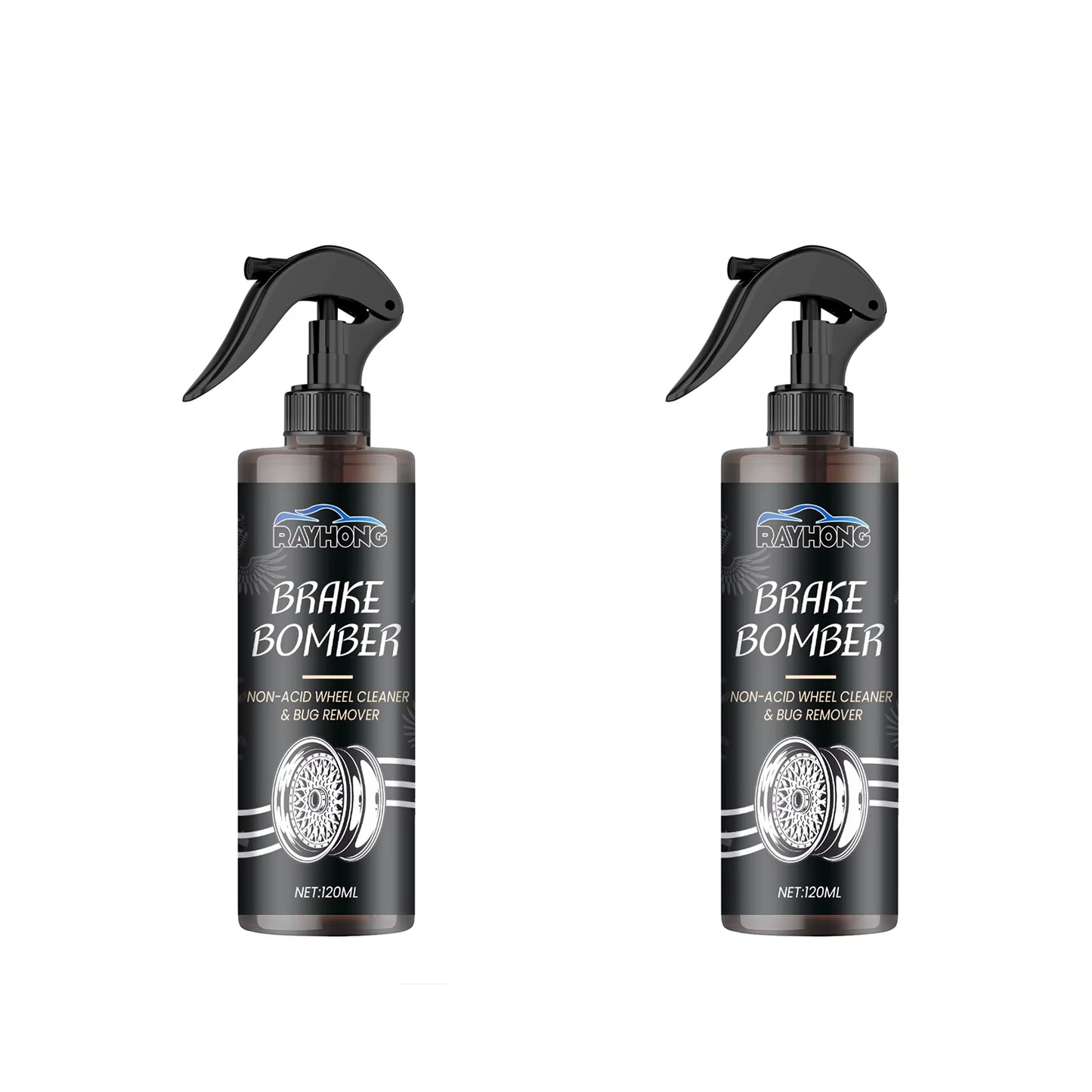 Car Wheel Cleaner Alloy Rim Cleaner Spray Remove Brake Dust Rust & Stains No Scratch Formula Polish Protect for All Wheels 120Ml