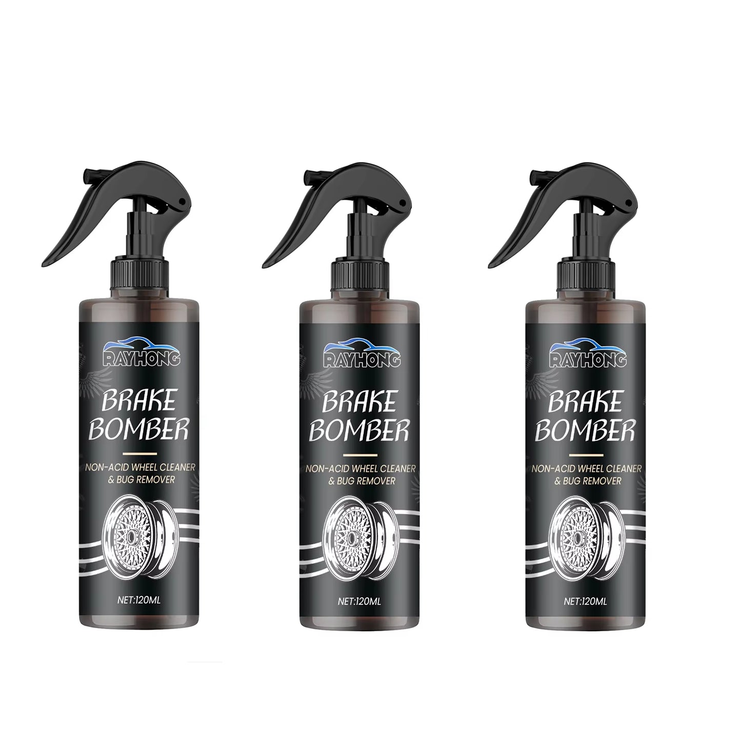 Car Wheel Cleaner Alloy Rim Cleaner Spray Remove Brake Dust Rust & Stains No Scratch Formula Polish Protect for All Wheels 120Ml
