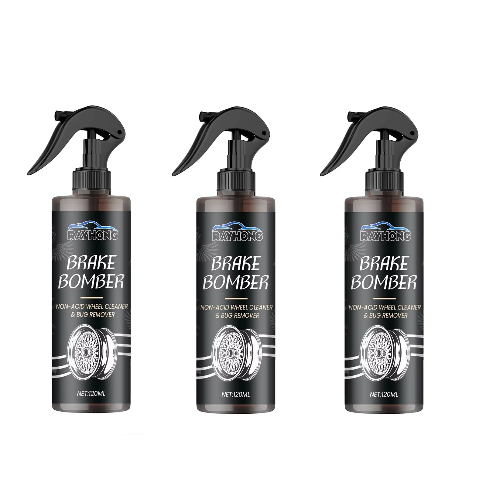 Car Wheel Cleaner Alloy Rim Cleaner Spray Remove Brake Dust Rust & Stains No Scratch Formula Polish Protect for All Wheels 120Ml