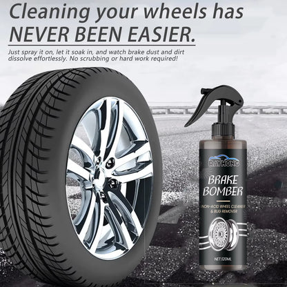 Car Wheel Cleaner Alloy Rim Cleaner Spray Remove Brake Dust Rust & Stains No Scratch Formula Polish Protect for All Wheels 120Ml