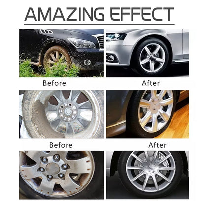 Car Wheel Cleaner Alloy Rim Cleaner Spray Remove Brake Dust Rust & Stains No Scratch Formula Polish Protect for All Wheels 120Ml