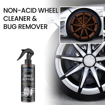Car Wheel Cleaner Alloy Rim Cleaner Spray Remove Brake Dust Rust & Stains No Scratch Formula Polish Protect for All Wheels 120Ml